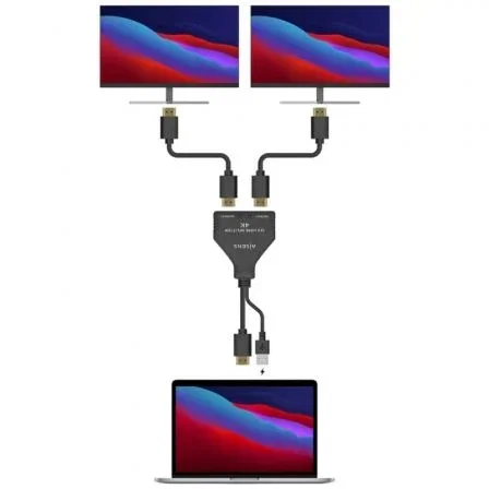 Aisens Duplicador HDMI 1x2 4K@30Hz con Alimentación USB, Negro